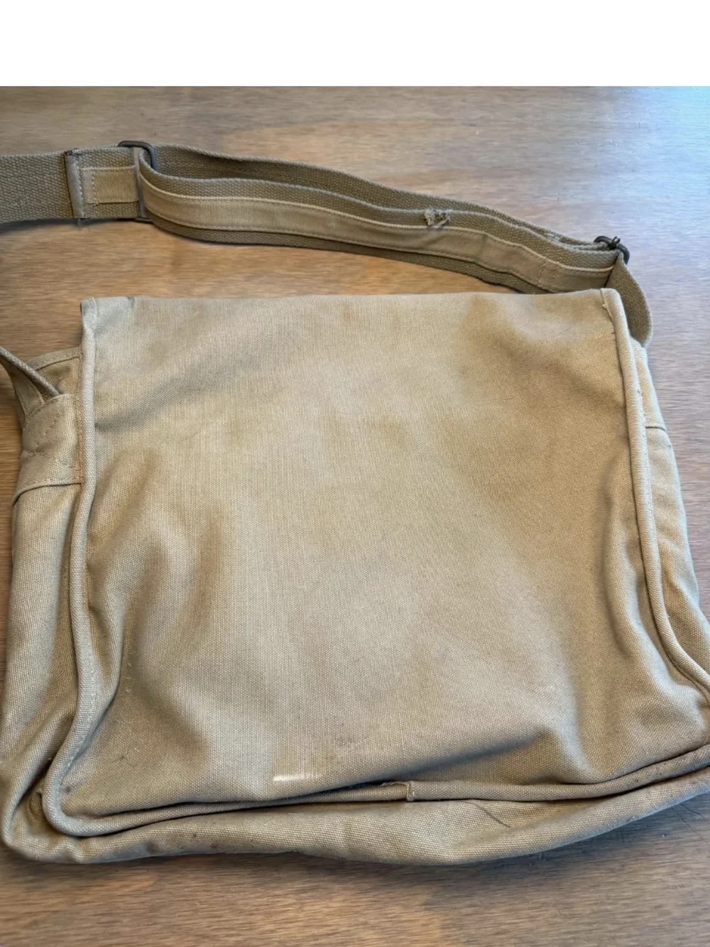 VTG 90s Banana Republic Flap Crossbody Messenger Bag Tan Brown Canvas Leather